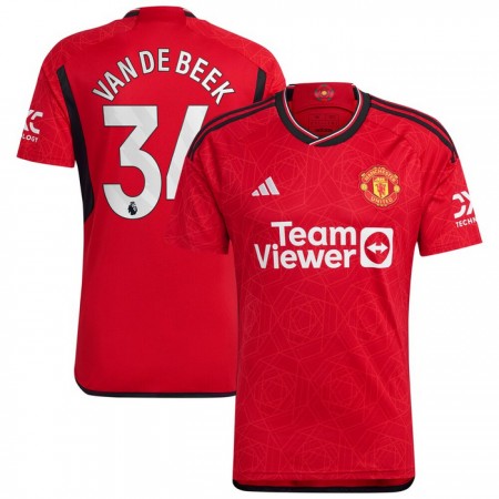 Jalkapallo Peliasut Manchester United Van De Beek 34 Koti Pelipaita 2023-24 Lyhythihainen